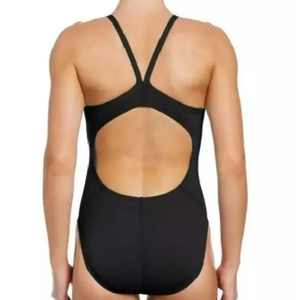 NIKE Women's Size 6 Black Hydrastrong One‎ Piece Swimsuit Competitive Athletic